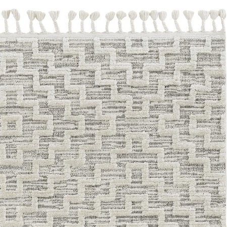 Homeroots 63 x 91 in. Polyester Rug, Ivory Grey 375685